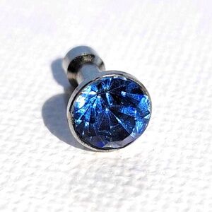 💞💗Royal Blue Anti Dust Crystal Cap Earphone Jack Plug Stopper For Mobile Phone